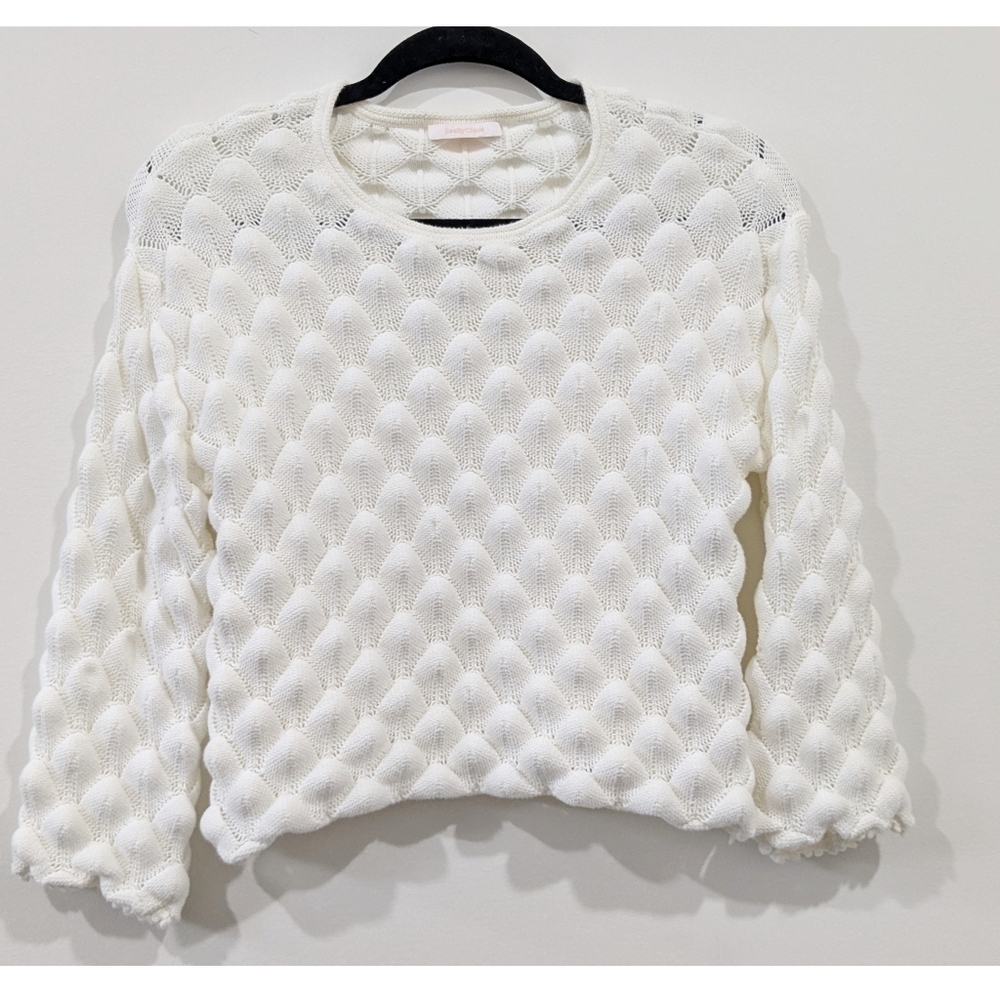 See By Chloรฉ Cloud Dancer Checker Knit Sweater